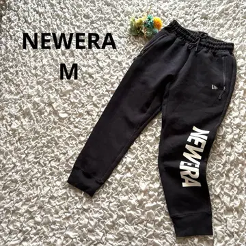 뉴에라 맨투맨 조거 팬츠 남성용 로고 프린트 블랙 M
