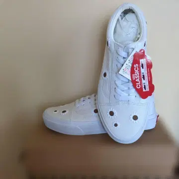 VANS 오센틱 꽃무늬 자수 화이트 택 포함 새상품