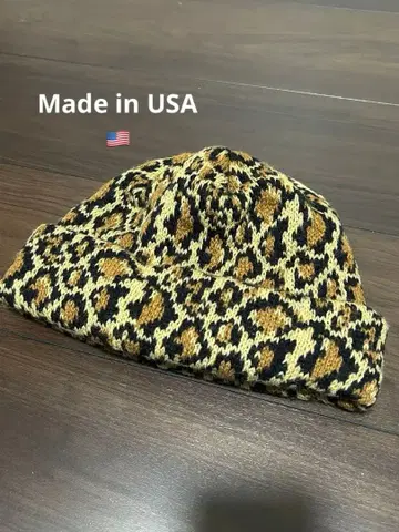 00s NEW YORK HAT CO. usa제 레오파드 무늬 니트 모자