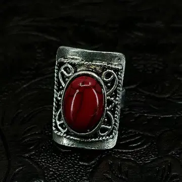 빈티지 실버 레드 레트로 앤티크 반지 12호