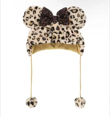 디즈니 팬캡 미니 레오파드 무늬 브라운 택 포함 새상품