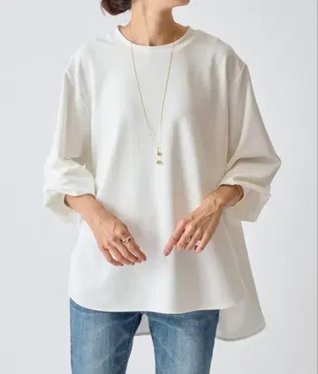 미사용 비어즐리 T 블라우스 FREE 화이트