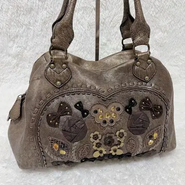 ANNA SUI 안나수이 비쥬 천연 가죽 핸드백 보스턴 토트백