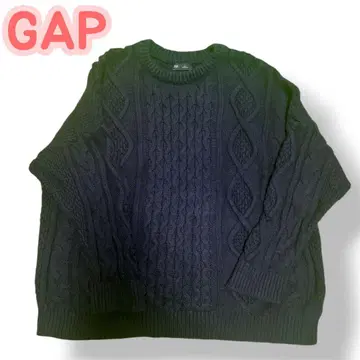 GAP 네이비 케이블 니트 스웨터 M/L 루즈핏 네이비