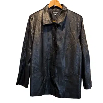 남성용 다이얼로그 인조 가죽 자켓 가죽 인조 가죽 블랙 L