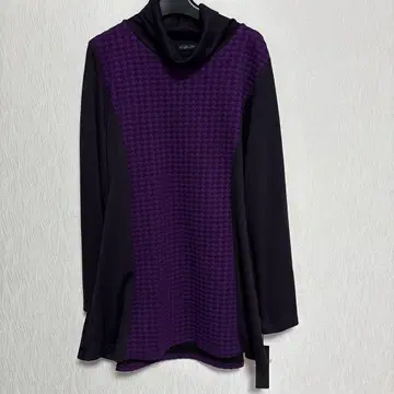 Raffa-Blu 보라색 블랙 하운드 투스 튜닉