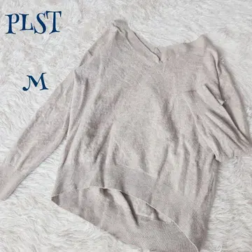 [플라스테] 캐시미어 혼방 양모 혼방 V넥 니트 스웨터 M 무지