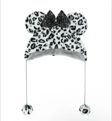 디즈니 팬캡 미니 레오파드 무늬 레오파드 화이트 블랙 그레이