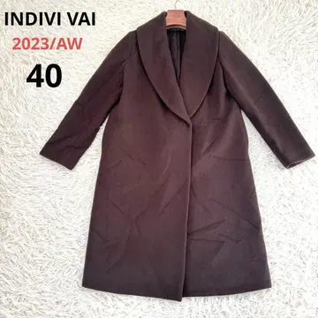 INDIVI VAI 숄카라 롱 코트 브라운 2023년 모델 40