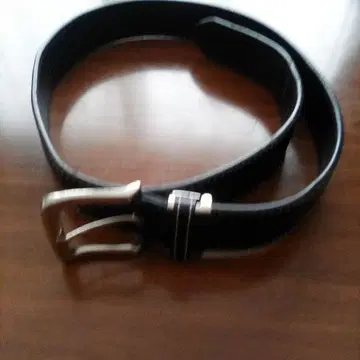 블랙 가죽 벨트 메탈 버클