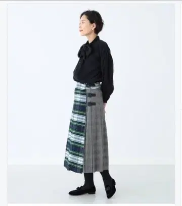 BEAMSBOY 타탄 체크 크레이지 퀼트 롱 스커트