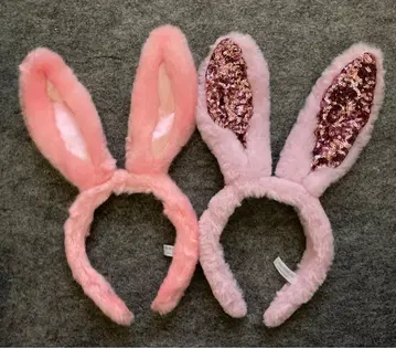 디즈니 머리띠 핑크 토끼 스팽글 복슬복슬 보아