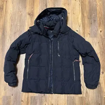 BEAMS 후드 부착 다운 자켓 L 네이비