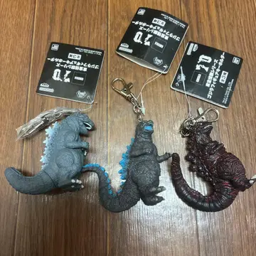도호 괴수 시리즈 고질라 피규어 키링 3개 세트 (미사용 새상품)