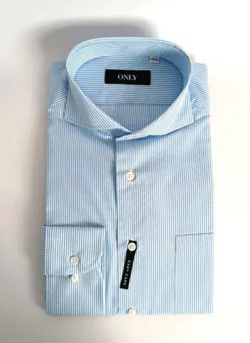 [ 새상품 ] ONLY 형태안정 이지케어 슬림F 스냅B 블루 목둘레 39