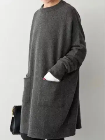 스픽 앤 스팬 와이드 튜닉 니트 원피스 새상품 그레이