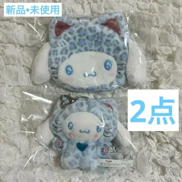 Sanrio 마스코트 홀더 페이스형 파우치 갸루 고양이 시나모롤