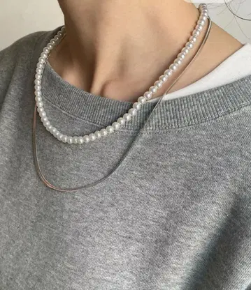 DOUDOU 펄 x 체인 목걸이