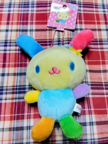 택 포함 산리오 우사하나 봉제 인형 키링