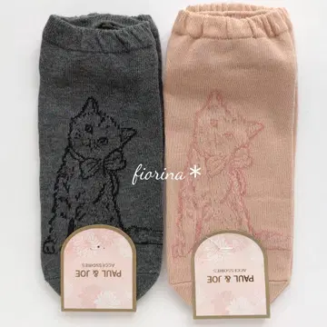 폴앤조 소크스 2켤레 스니커즈 삭스 고양이 네코 새끼 고양이