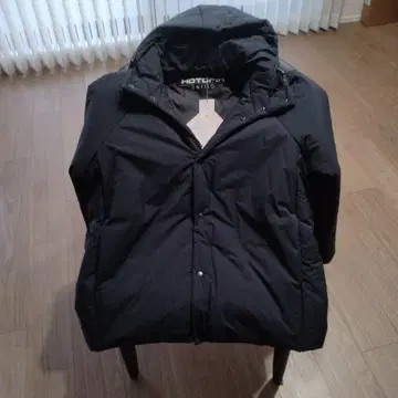 HOTGRIP 블랙 다운 자켓 후드 부착