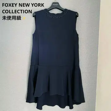 고급 폭시 컬렉션 프릴 플럼 튜닉 원피스 블랙 미사용급