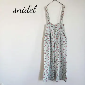 스나이델 꽃무늬 데님 살로펫 팬츠 올인원 얇은 원단 데님 Y2K