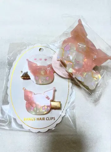 쿠로미 쿠로미짱 앞머리 클립 헤어 클립 산리오 2종 세트 쉘