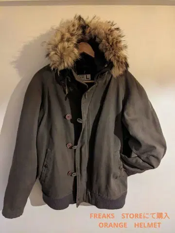 퍼 달린 후드 올리브 그린 밀리터리 자켓