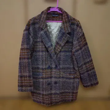 DayCloset 체크 무늬 더블 코트