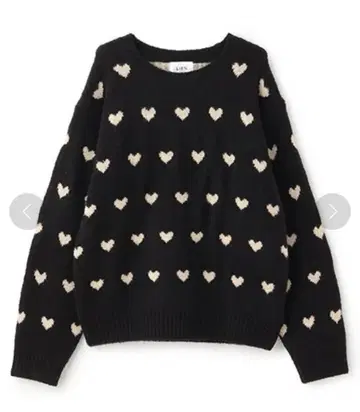petit main LIEN 쁘띠마인 하트 니트 모듬 니트 블랙