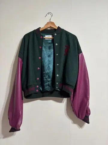 jouetie 베이직 바시티 자켓 그린 M 사이즈