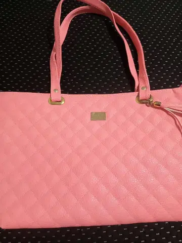핑크 퀼팅 토트백