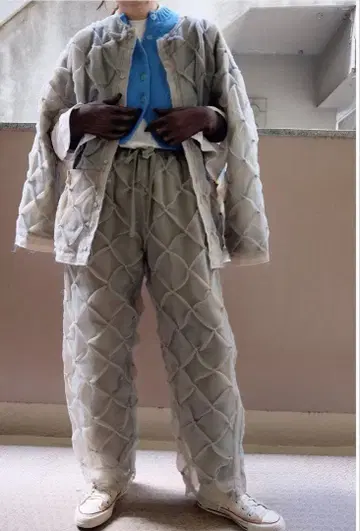 후미카우치다 나일론 오르간디 자수 팬츠