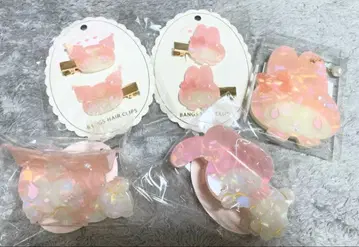 마이멜로디 쿠로미 메로쿠로 앞머리 클립 헤어 클립 거울 5종 세트