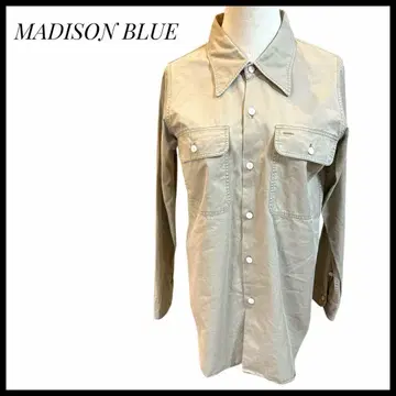 매디슨 블루 햄프턴 셔츠 사파리 셔츠 베이지 코튼 S 사이즈