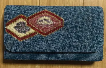 일본 의류용 백 파란색 비즈 자수 육각형 디자인