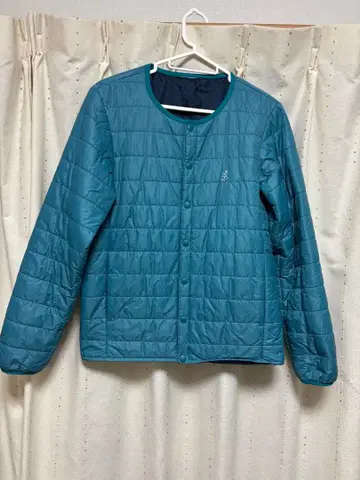 리버서블 퀼팅 자켓 파랑 네이비