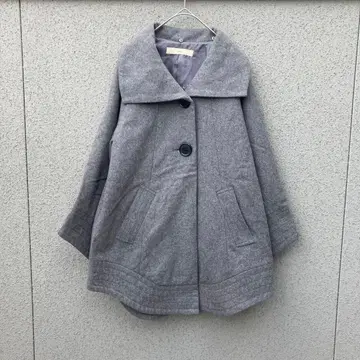 2939 [CHICO] M 그레이 코트 디자인 코트 빅 칼라