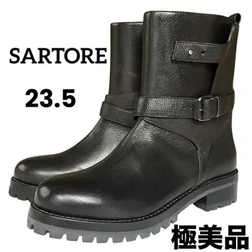 [새상품 동급] 사토레 엔지니어 부츠 트랙 밑창 가죽 블랙
