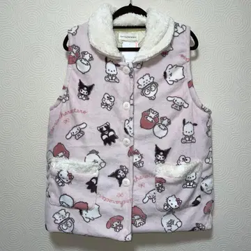 새상품 여성용 산리오 캐릭터 플리스 베스트 수면 조끼 M~L