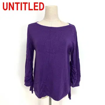 A4985 언타이틀 니트 스웨터 울 조임 리본 보라색 2