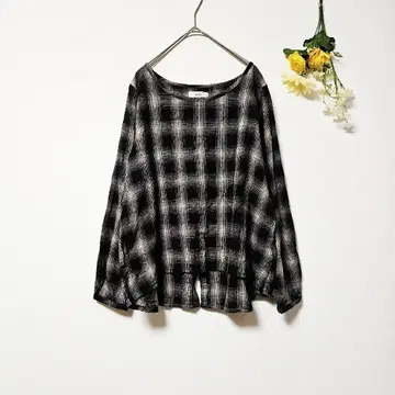 [ SHUTTLE NOTES ] 샤틀노츠 체크 무늬 블라우스 (L)