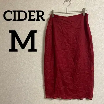 CIDER [ M ] 레드 타이트 스커트 빨간색 얇은 소재 비침