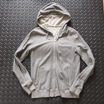 Mon tsuki 남성용 그레이 후드 부착 집업 후드티 M 사이즈