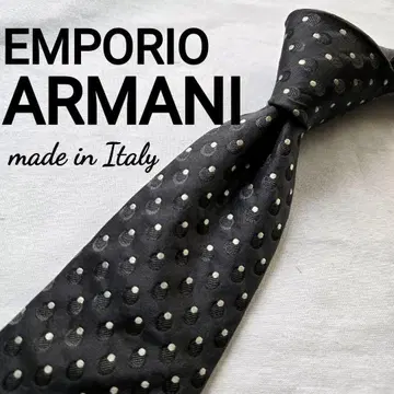 새상품급 EMPORIO ARMANI 다크 그레이 도트 넥타이 이탈리아제
