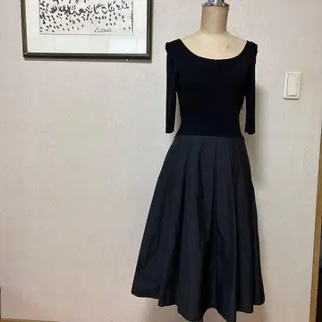 블랙 A라인 니트 원피스