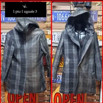 1piu1uguale3 크레이지 체크 라미네이티드 랩 코트 IV