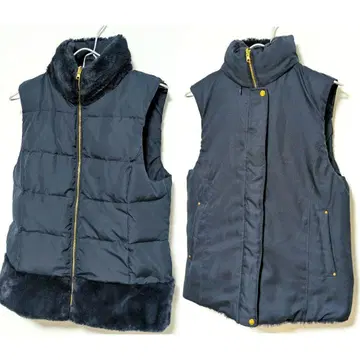 레리안 리버서블 후드 부착 다운 베스트 네이비