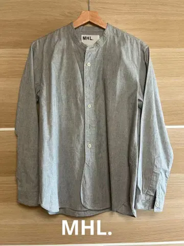 MHL. 그레이 긴팔 스탠드 카라 셔츠